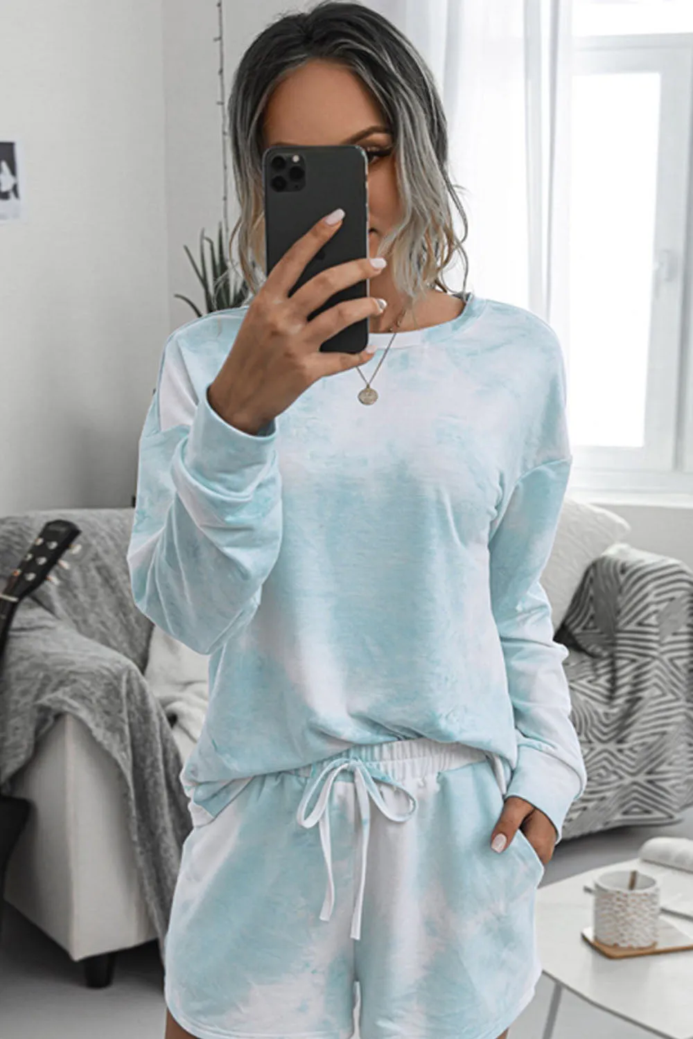 Tie-Dye Short-Sleeved Shorts Pajamas