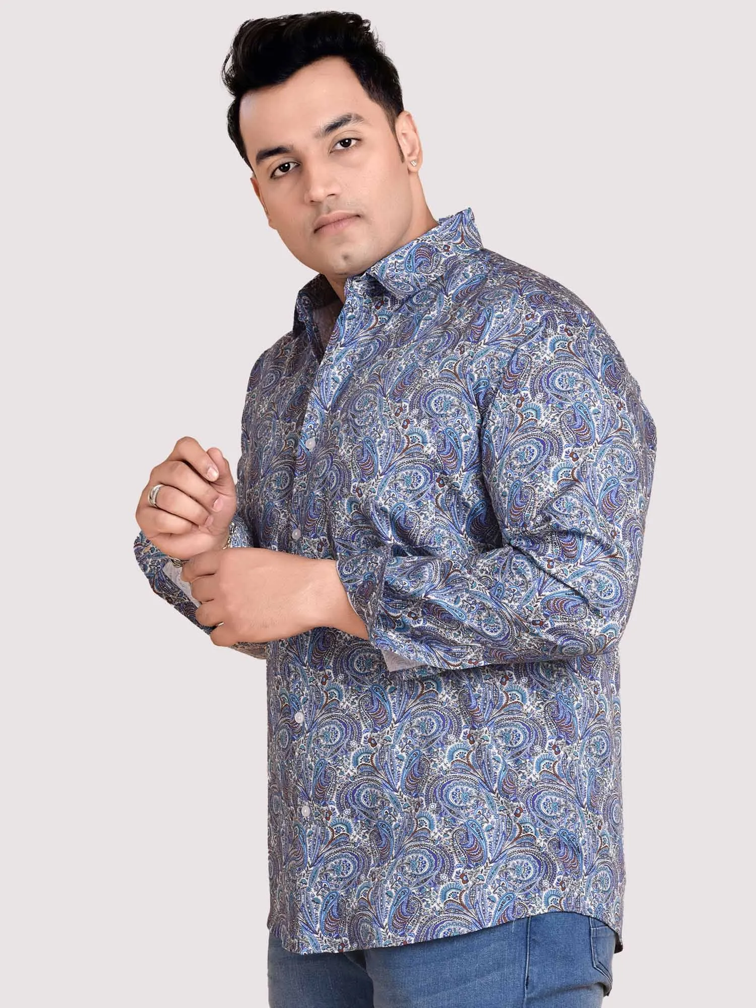 Tini Paisley Digital Printed Shirt Men's Plus Size