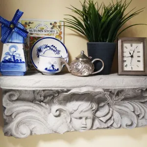 VINTAGE "E H   HAND PAINTED IN DELFT BLUE COLORS" DUTCH WINDMILL & FLORAL TEACUPS / COFFEE CUPS AND SAUCERS (3)