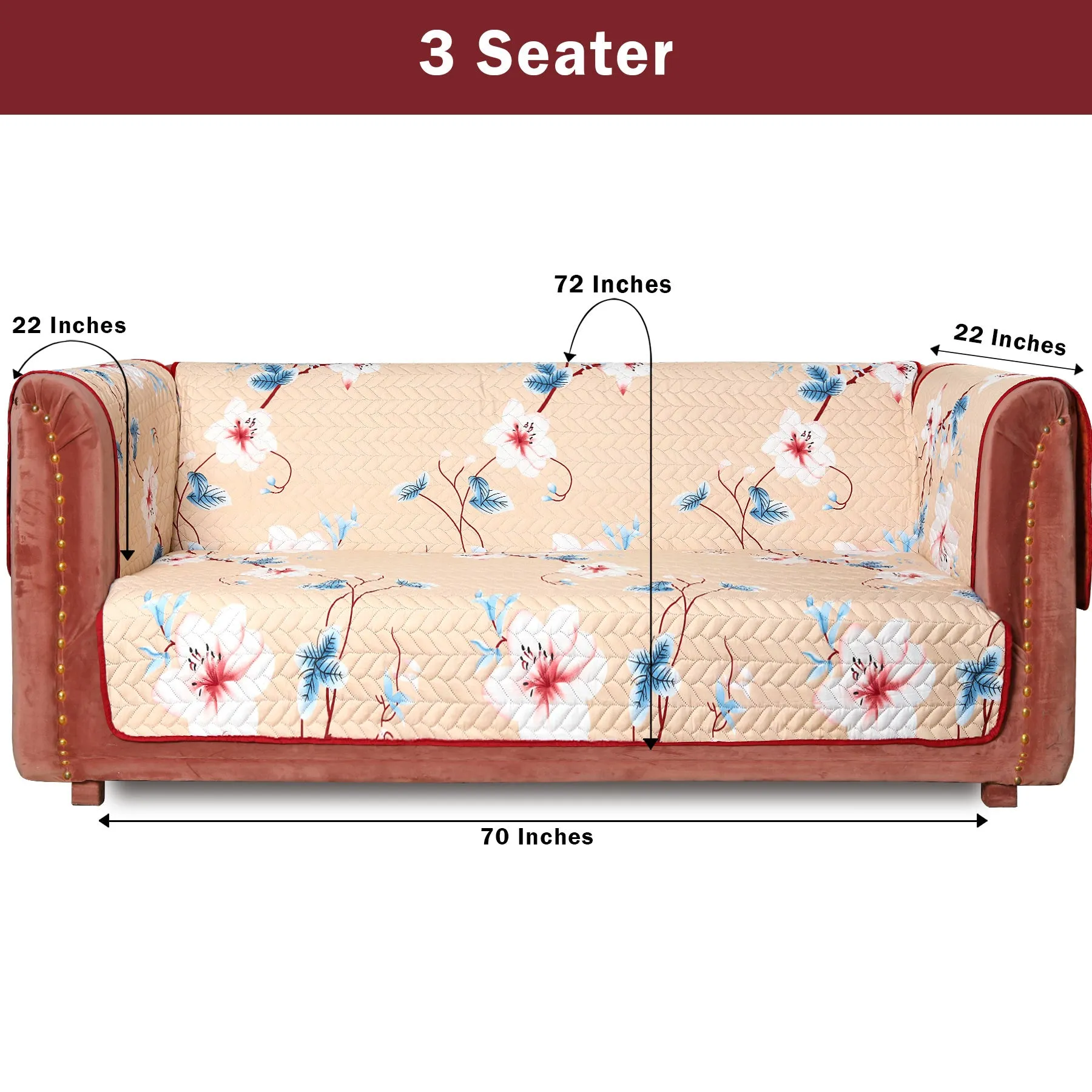 White Lily Quilted Sofa Cover Set