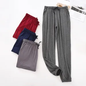 Wjczt Japanese new spring and autumn men&#39;s pajamas men&#39;s modal home pants tapered pants elastic loose large size trousers pajama pants