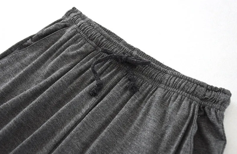 Wjczt Japanese new spring and autumn men&#39;s pajamas men&#39;s modal home pants tapered pants elastic loose large size trousers pajama pants