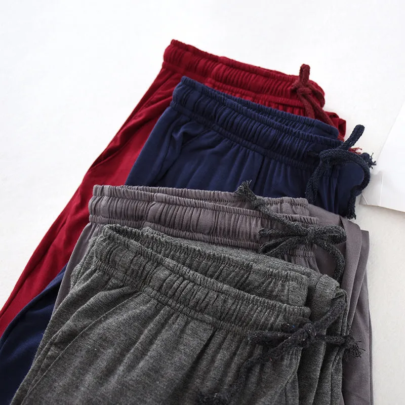 Wjczt Japanese new spring and autumn men&#39;s pajamas men&#39;s modal home pants tapered pants elastic loose large size trousers pajama pants