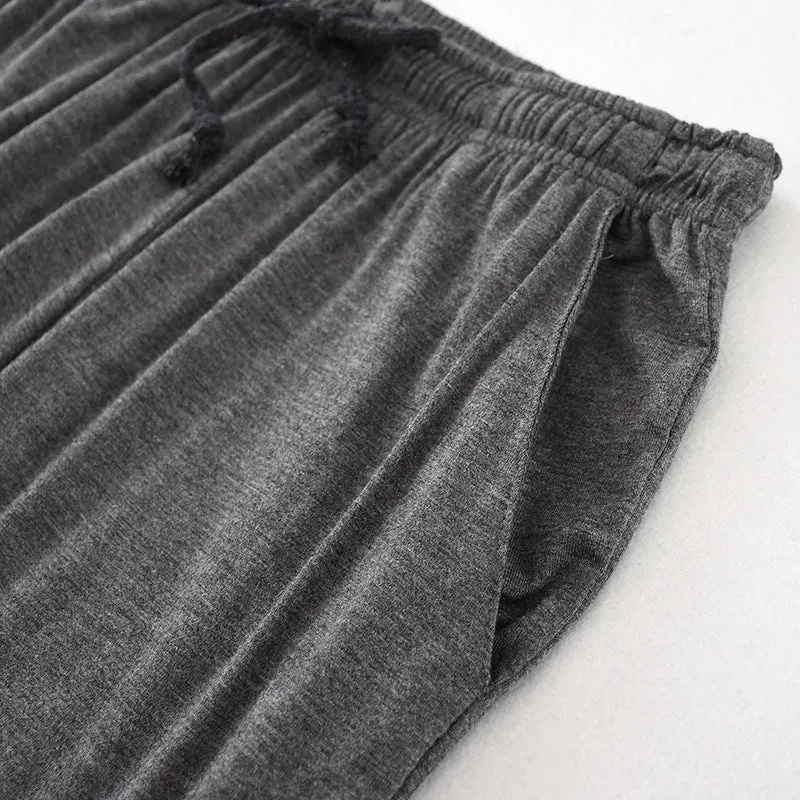 Wjczt Japanese new spring and autumn men&#39;s pajamas men&#39;s modal home pants tapered pants elastic loose large size trousers pajama pants