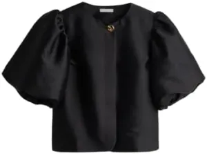 Womens Balloon Sleeved Blouse Top Short Puff Sleeve Button Down Shirts Cute Going Out Tops