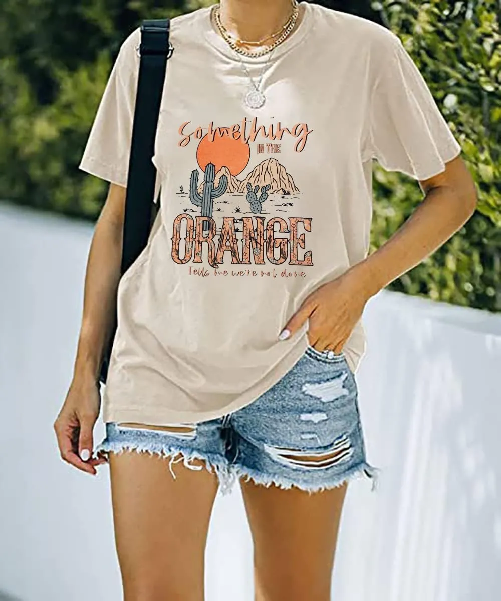 Women's Country Music Tshirt Vintage Concert Graphics Shirts Rock Band Tees Round Neck Short Sleeved Tops