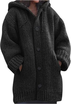 Ymosrh Women's Long Sleeve Sweater Color Long-Sleeved Pocket Shawl Loose Cardigan Knitted Sweater Cropped Sweaters