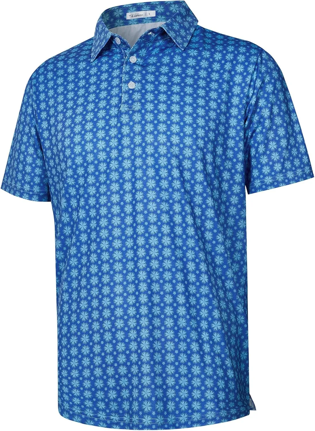 zeetoo Mens Polo Shirts Print Golf Shirts Performance Moisture Wicking Dry Fit Short Sleeve Golf Polo Shirts for Men