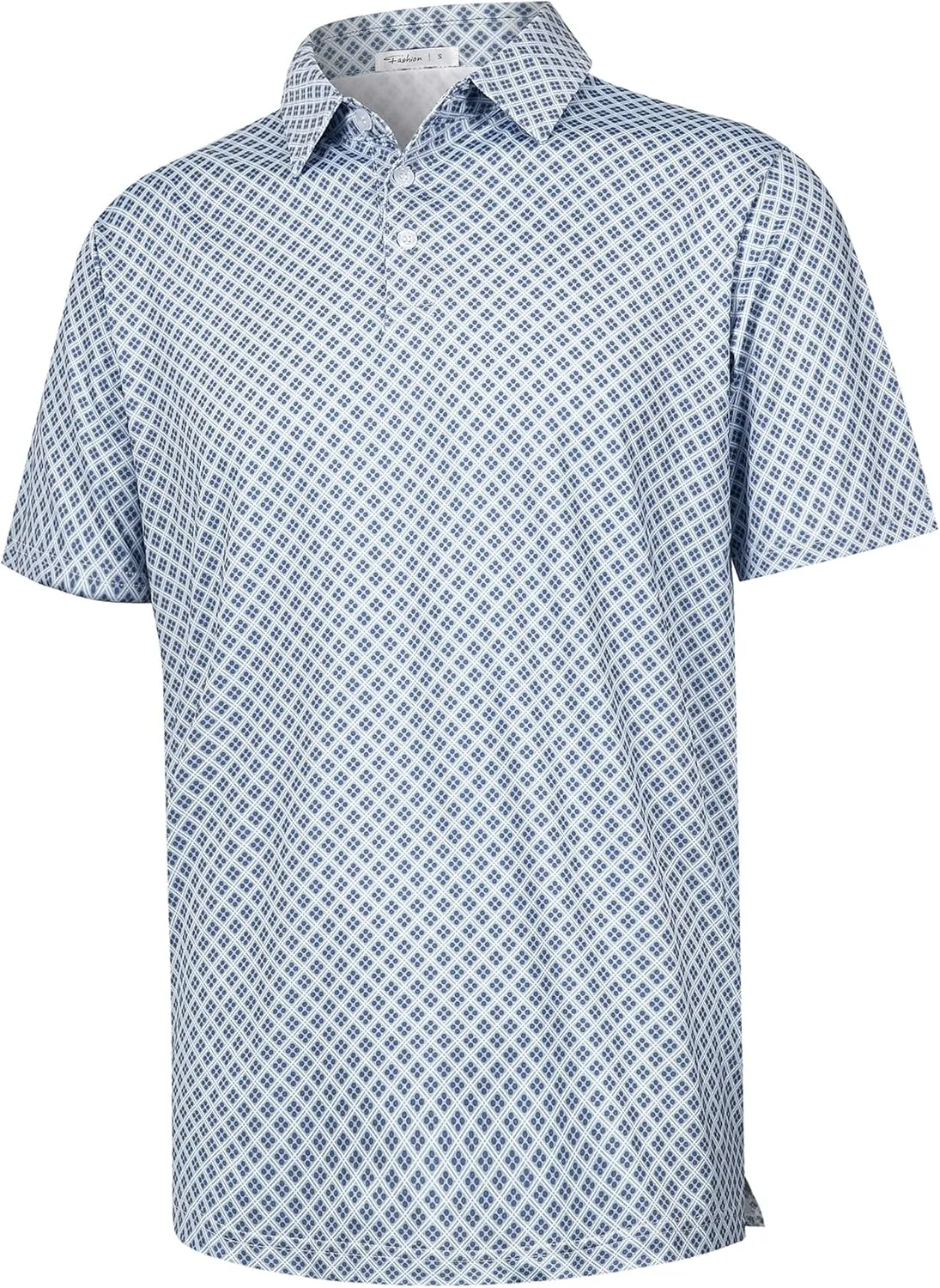 zeetoo Mens Polo Shirts Print Golf Shirts Performance Moisture Wicking Dry Fit Short Sleeve Golf Polo Shirts for Men