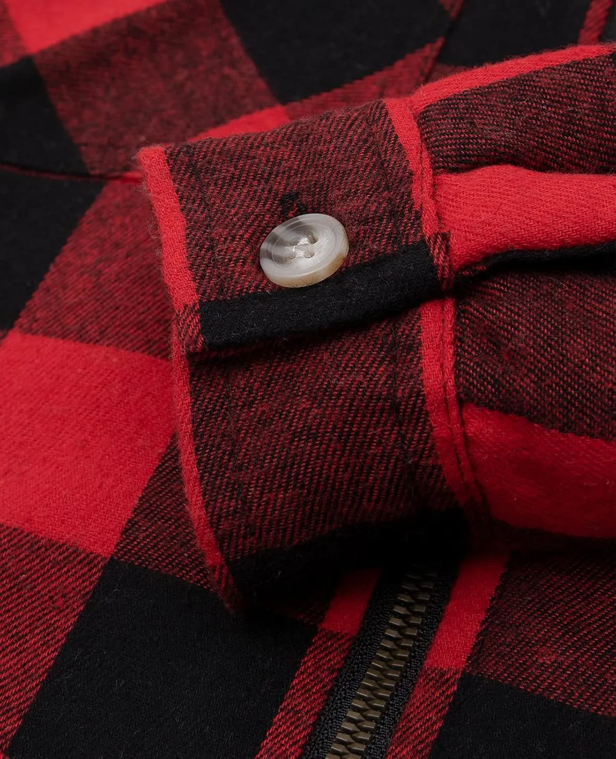 ZENTHACE Girls Sherpa Lined Full Zip Up Plaid Flannel Shirt Fuzzy Hooded Flannel Jacket with Hand Pockets